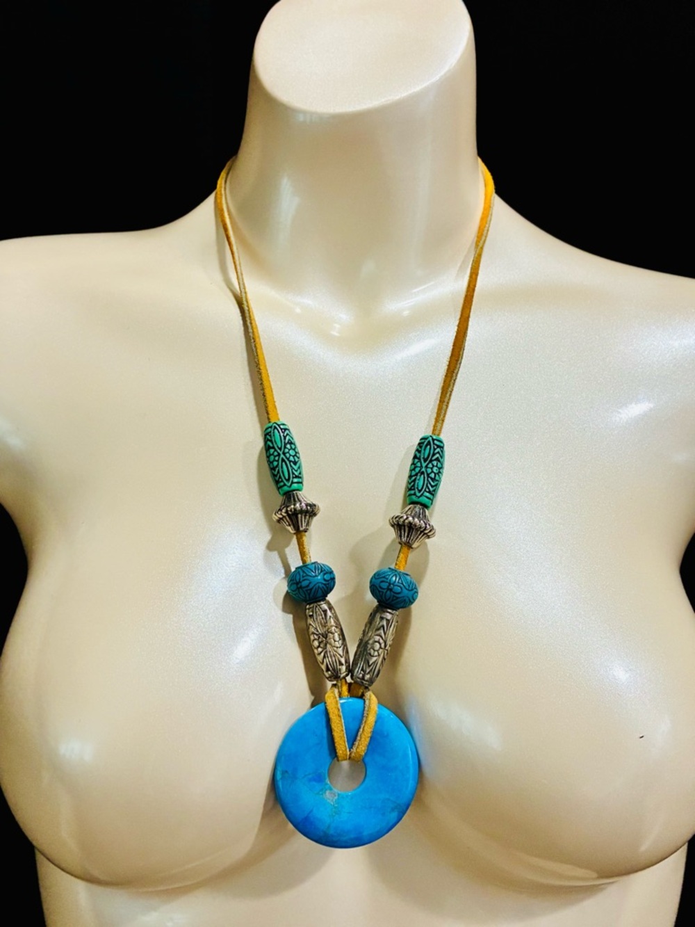 Turquoise Blue Stone Pendant Necklace - Women Jewelry
